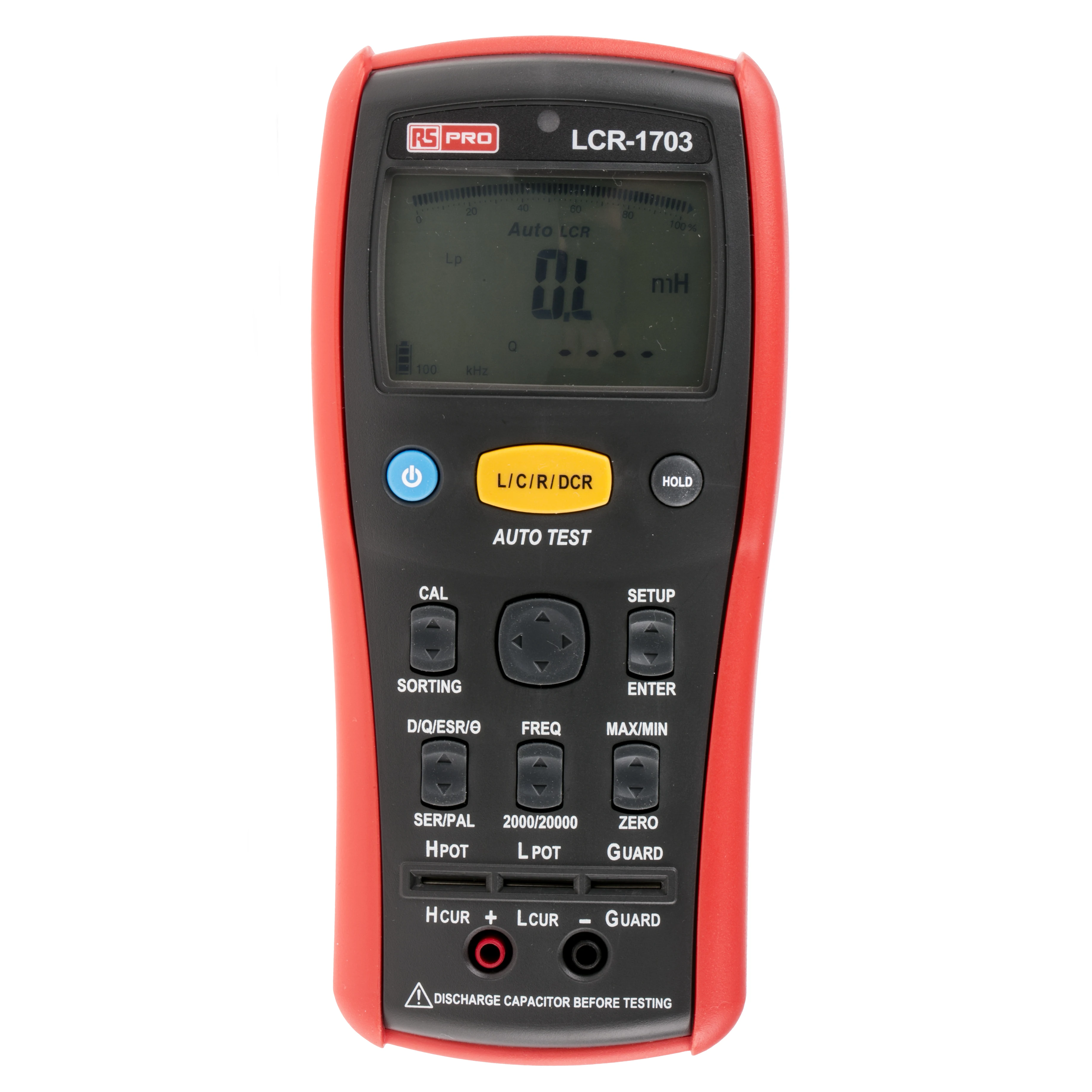 RS PRO LCR-1703 LCR Meter 20mF 200 MΩ 20000H Battery AA, Handheld Bar ...