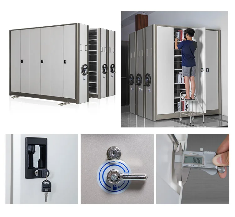 High-Density Mobile Archive Shelving System Adjustable Steel Filing ...