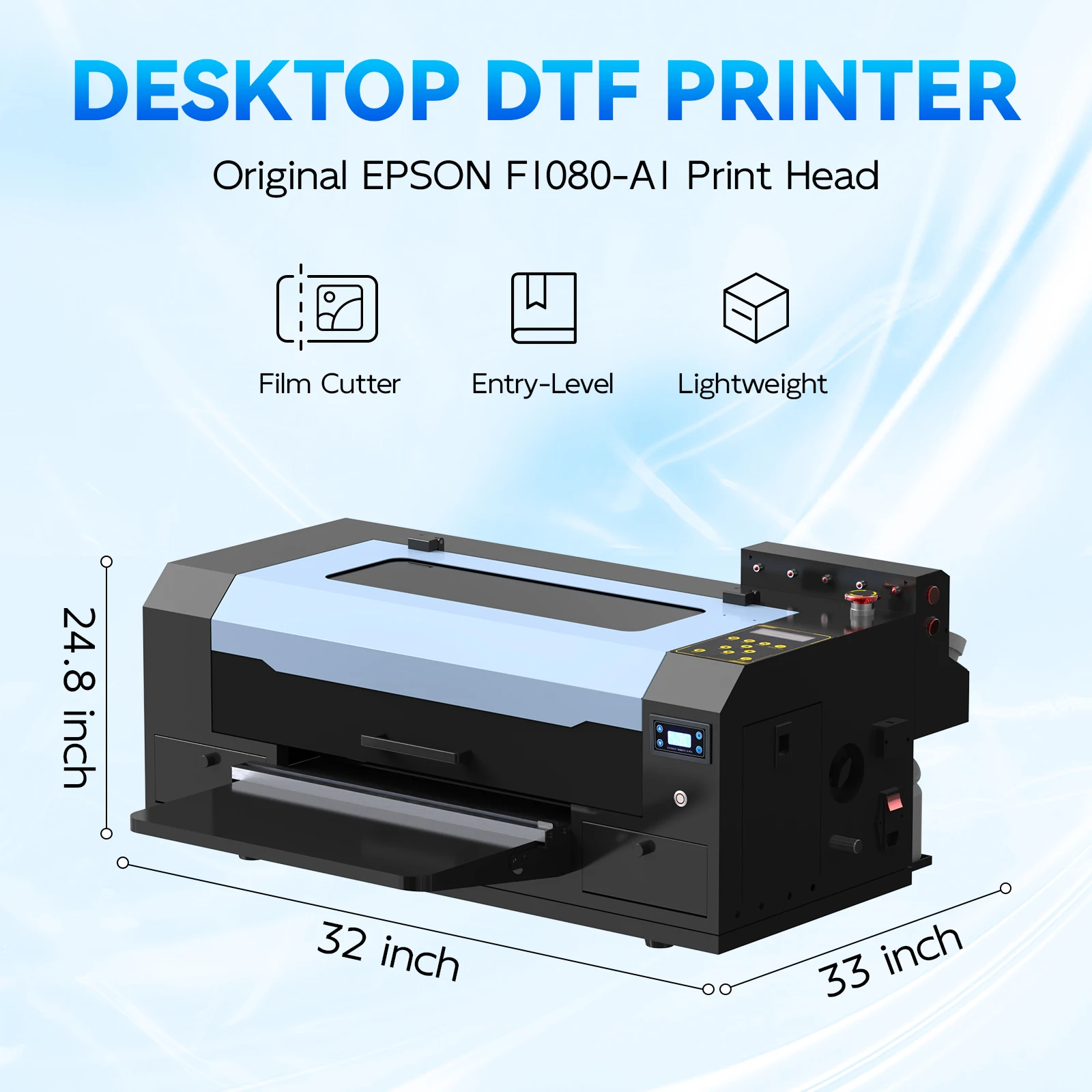 A3 Size Full-Automatic DTF Printer with High Quality Pet Film Transfer and 1 Year Warranty