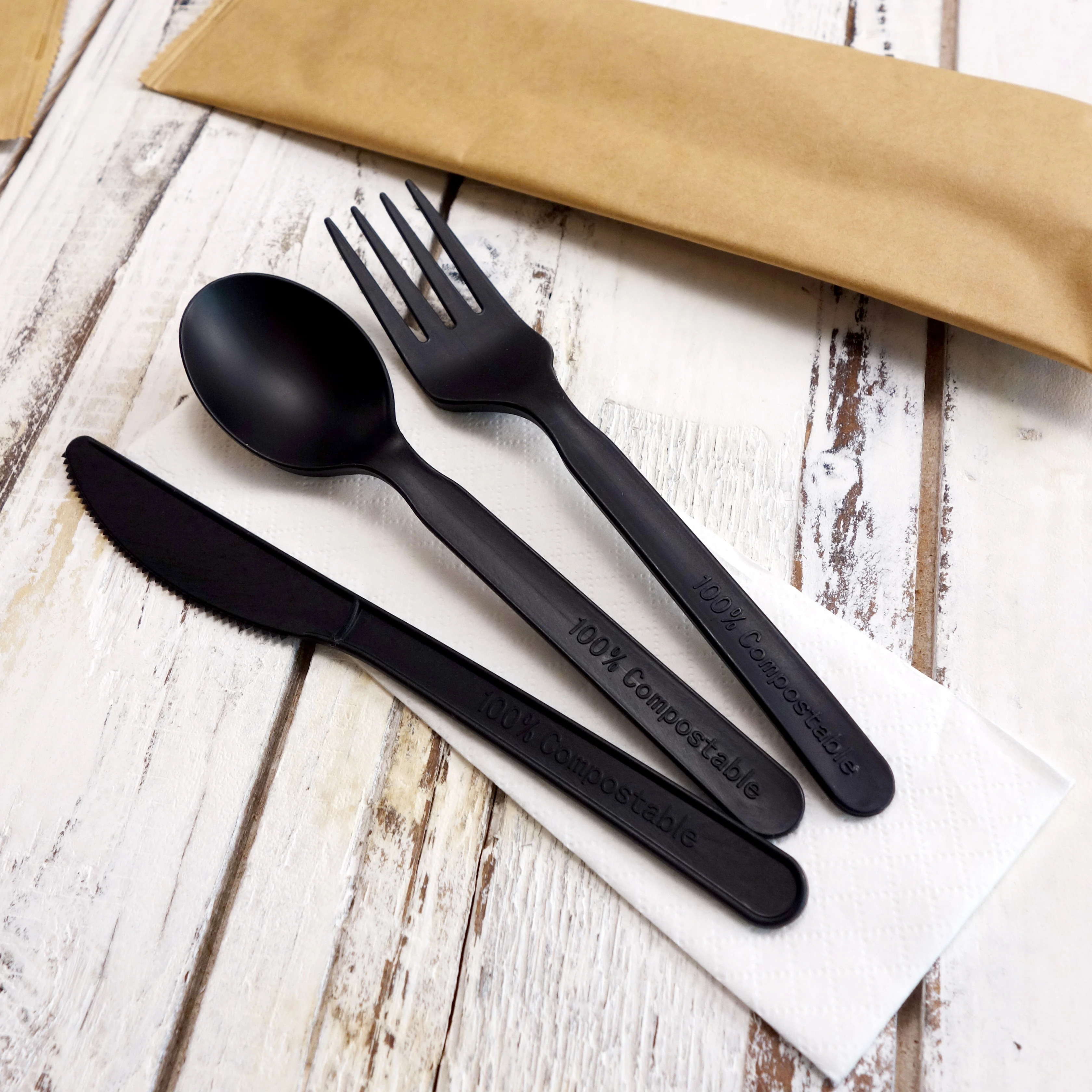 Eco 100% Compostable PLA Biodegradable Tableware Spoon Fork Knife Disposable Cutlery