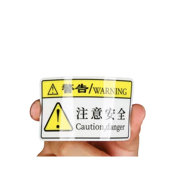 PVC Waterproof Customized Design Printing  Warning Label Sticker Transparent Self-adhesive  Stickers
