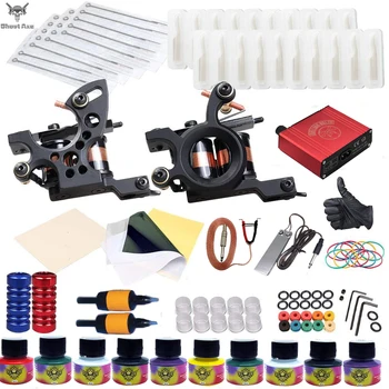 Ghostaxe 2021 Professional Tattoo Machine Coil Tattoo Kit With Machine And LCD Digital Power Supply For Body Art