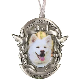 Remembrance Hanging Photo Ornament Metal Memorial Christmas Ornament for Loss of Family, Friend or Pet