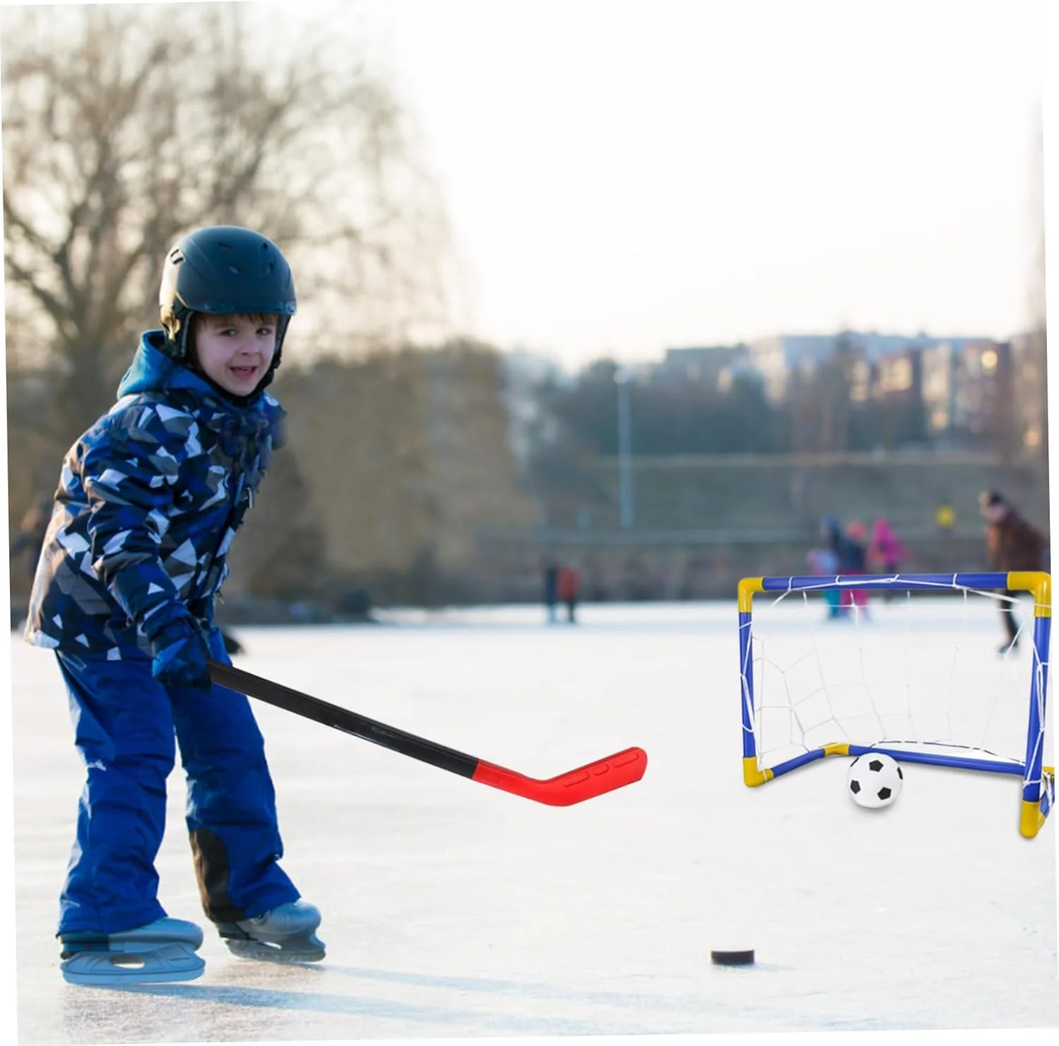 product indoor outdoor portable mini pvc hockey stick and soccer goal sports toys set for kids-10