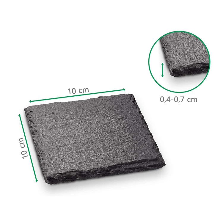 Wholesale Black square Stoneware Dinnerware Slate coaster