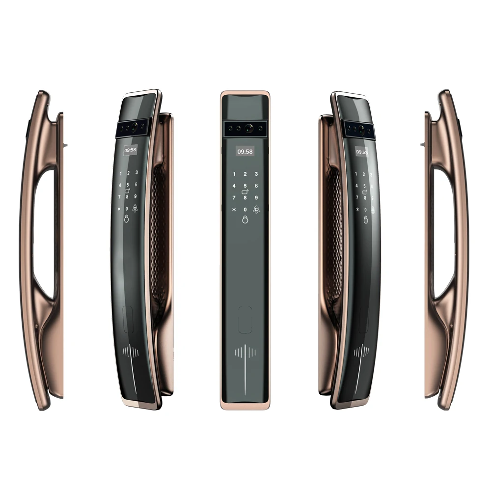 Usmart Go Tuya Wifi App Fingerprint Password Smart Door Lock for Home Gate Door with Door Bell Handle Lock Camera Peephole