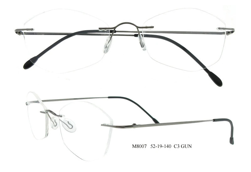 Optical Phantom Trimming Titanium Eyewear Rimless Diamond Cutting None Diopters Optical Eyeglasses for Men and Women
