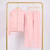 Gold-label peony pink slim-fit sweatshirt and sweatpants set