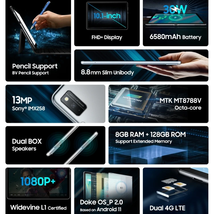 Blackview Tab 10 Pro 4G - 10.1 Inch Tablet with 8GB RAM