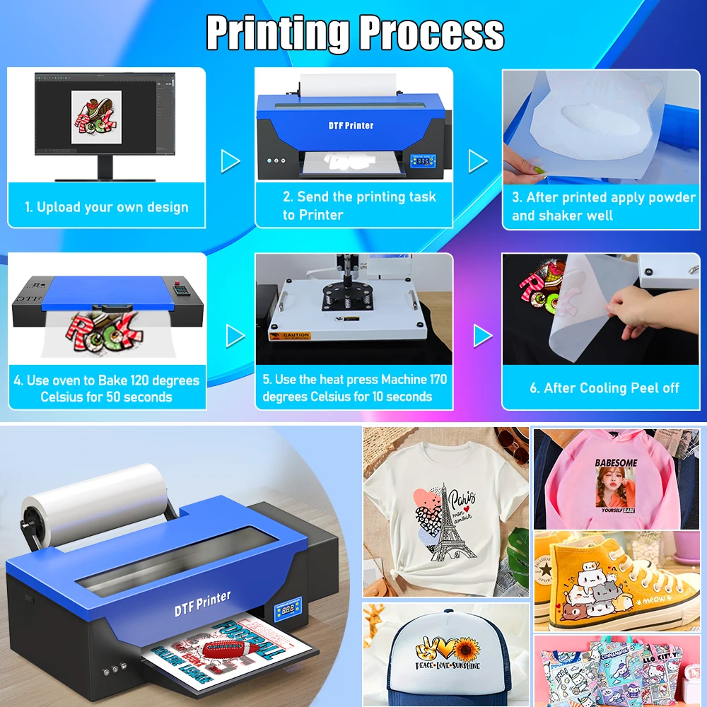 New Arrival Digital DTF Printer with R1390 Printhead with PET Film Oven