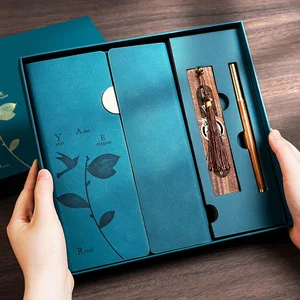 High Quality Business Notebook With Pen Bookmarks Gift Box Set Corporate Conference Annual Meeting Promotional Notebook Gift Set