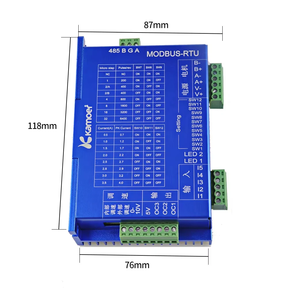 Kamoer Modbus RTU Programmable Stepper Motor Controller Driver for Peristaltic Pumps