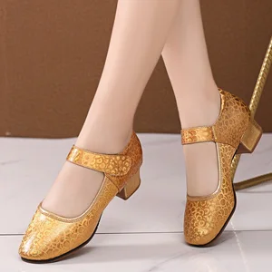 Ladies Colorful Latin Dance Shoes Soft Soles Salsa Dance Performance Shoes Adult Outside Oxford Outsole