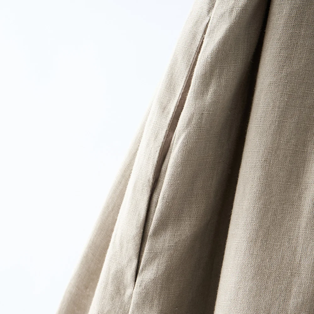 Linen dress close-up detail