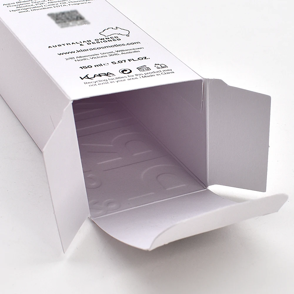 Customize Paper Box Skincare Packaging Box Recycled Embossing Printing Cosmetic Foldable Paper Box supplier