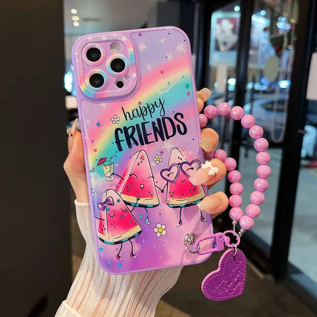 ISOI Handyhülle Mit Kette Für Motorola Moto Edge 60 – Transparentes Silikon Case In Pink