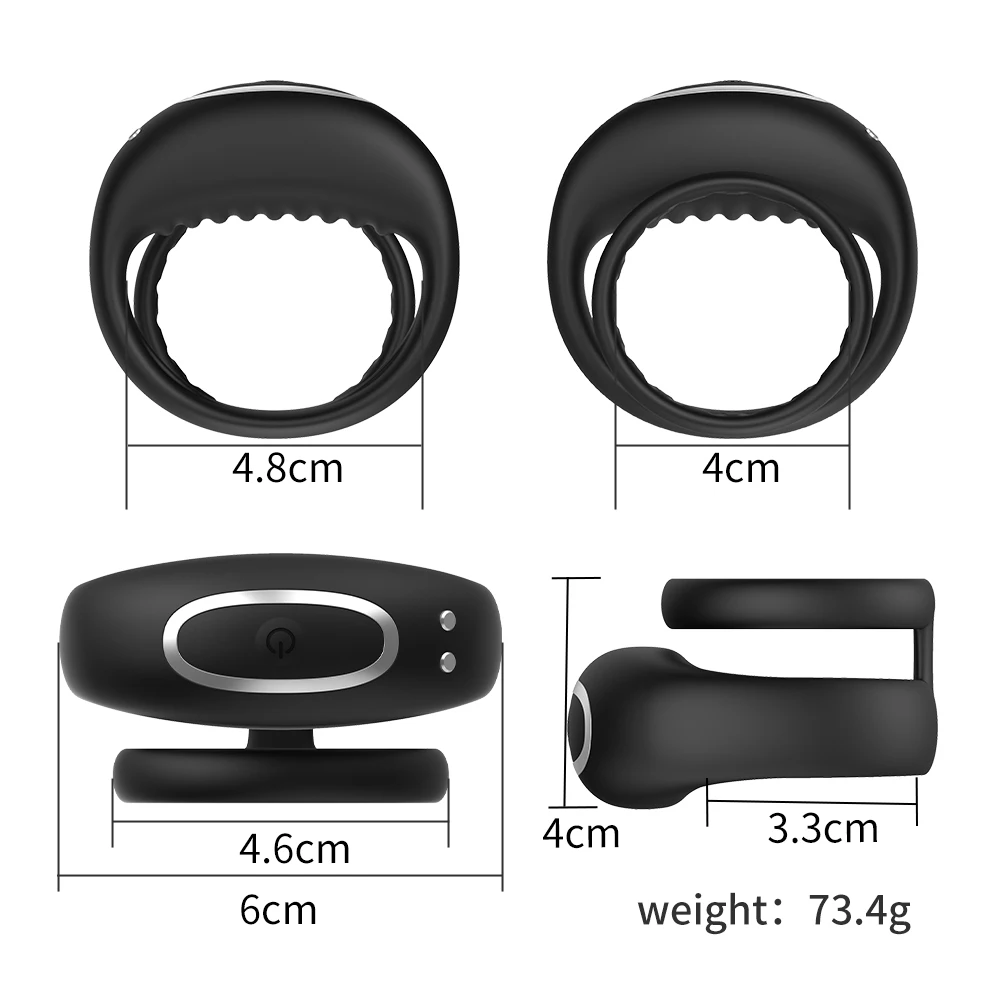 Rechargeable Dual Ring Vibrating Cock Ring with App Remote Control Adult Silicone Sex Toy for Couples Rechargeable Dual Ring Vibrating Cock Ring with App Remote Control Adult Silicone Sex Toy for Couples