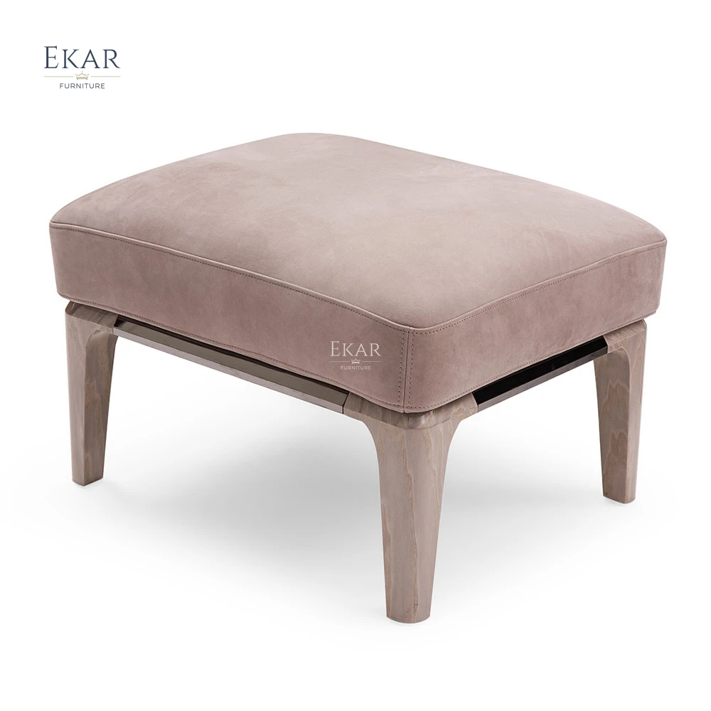 Wooden Footstool with Classic Design