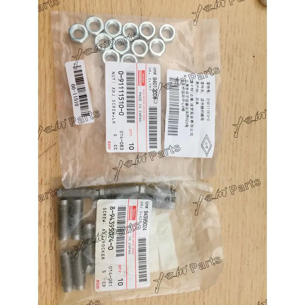 6HK1 Rocker Arm Adjustment Nut and Screw 8-94395024-0 0-91111510-0 for Excavator Diesel Engine