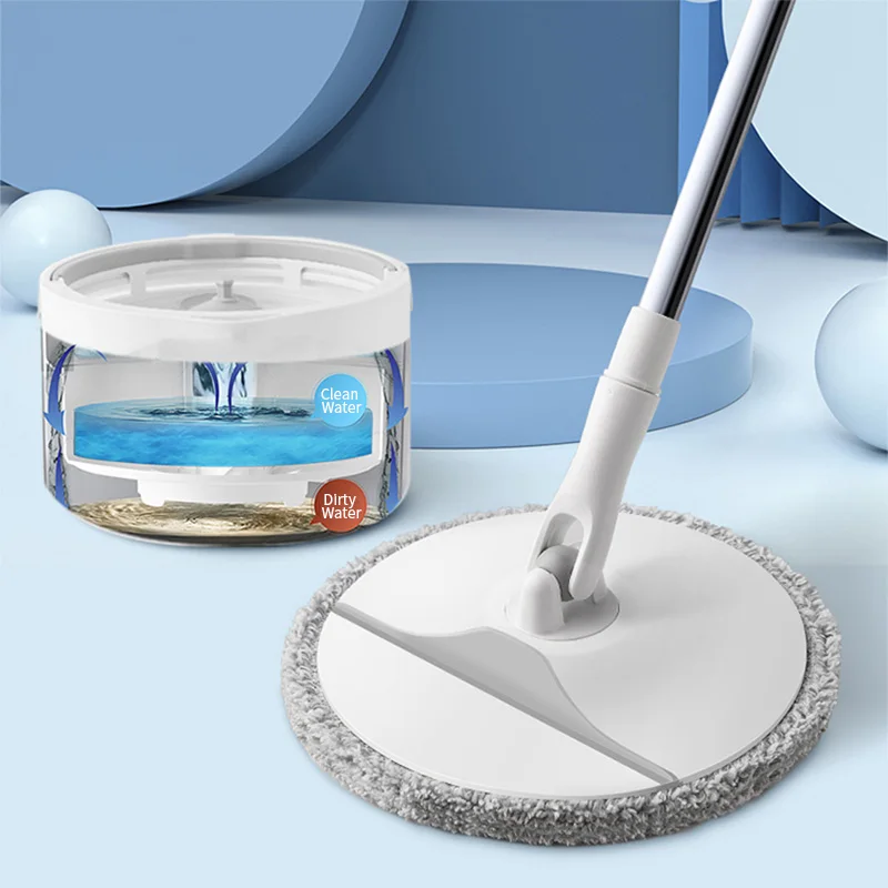 360 Rotation Microfiber Lazy Spin Mop Bucket Set Dirty Clean Water Separation Bucket