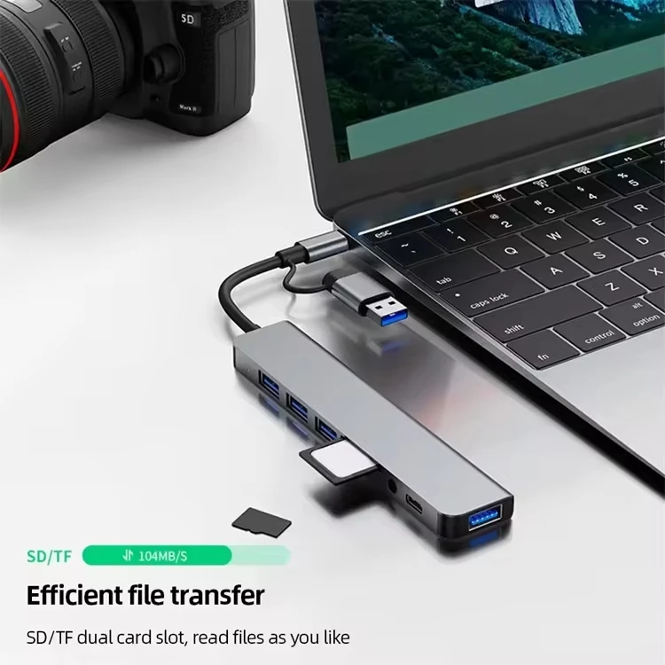 Welcome OEM Order, Factory Whole Selling 8 Ports Hub Adapter Type C & Usb3.0 Dual Connector Adapter Multifunction Tf Sd Card Reader Adapter Type C 8 In1 Usb C Hub - Buy Type-c Usb Adapter 8 In 1 Usb Hub Adapter 8 In 1 Usb-c Hub type C To Type A Adapter Usb C Hub 8 In 1 type-c To Usb3.0 Adapter 8 In 1 Usb Hub