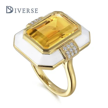 Wholesale new luxury rectangular engagement ring ladies ring Simple design ring