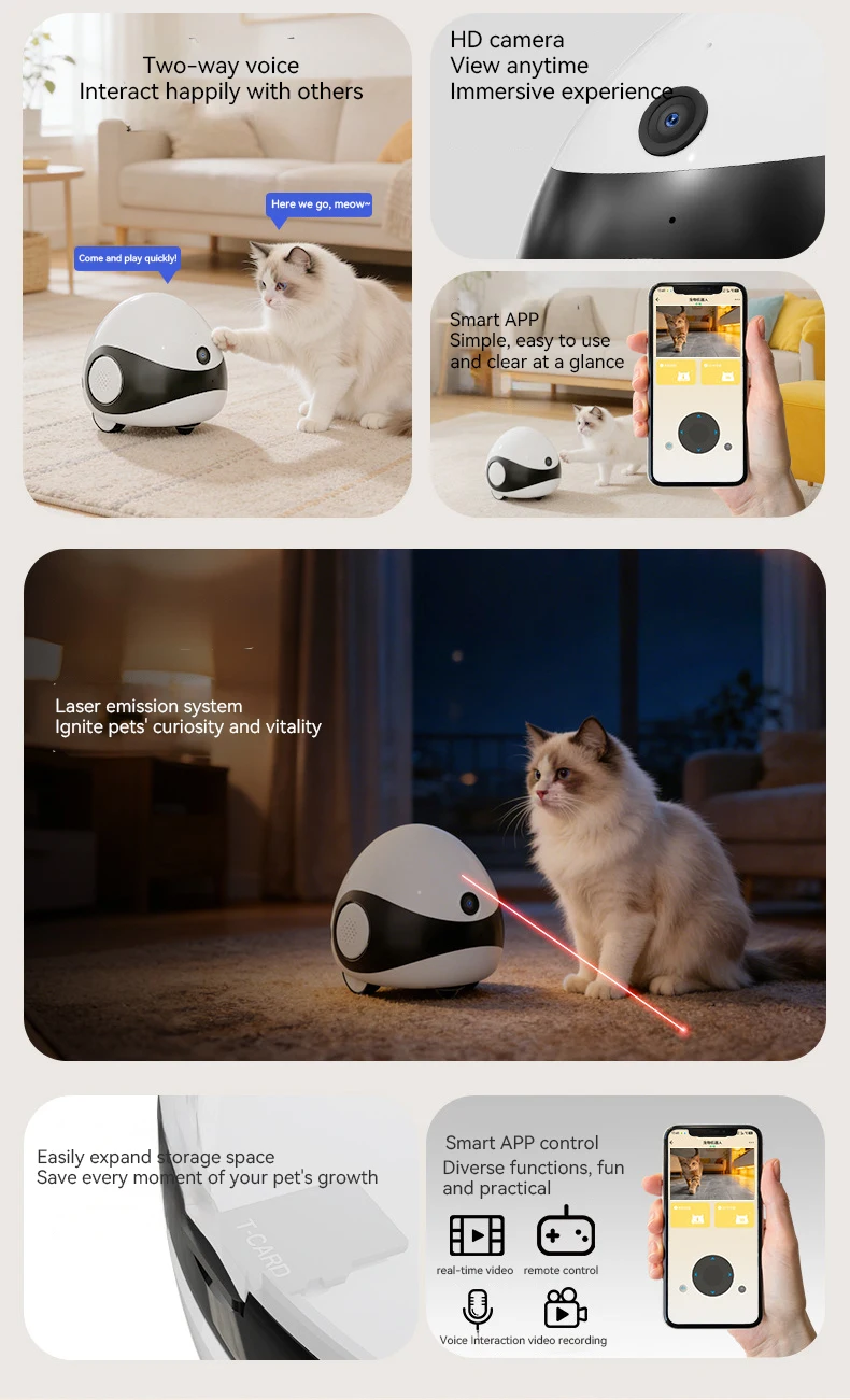Intelligent Laser Cat Teaser with Camera Wireless Remote Pet Companion & Home Security Monitor factory