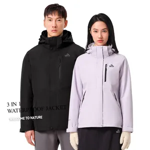 2026 New Women's Fashion Outdoor Waterproof Windbreaker Hooded Rain Jacket Warm Waterproof Hardshell Jaket With Fleece Liner