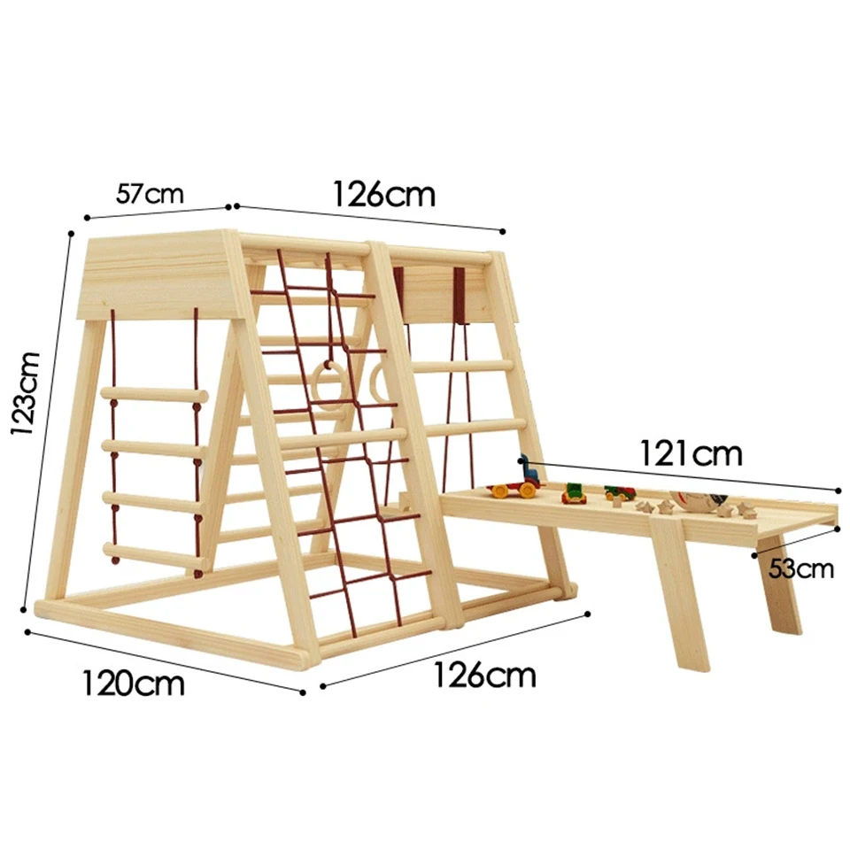 Деревянные детские комнатные альпинистские и игровые конструкции с треугольной рампой для лестницы в джунглях