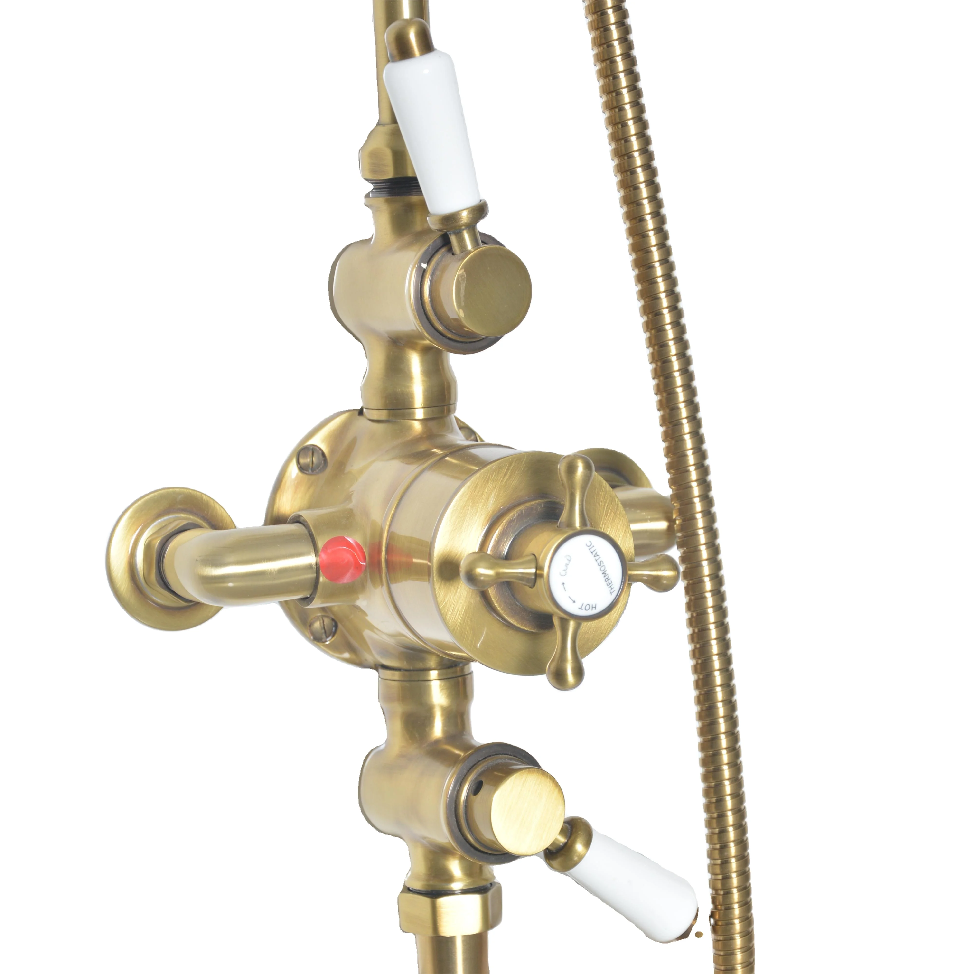 Traditional Brass Dual Function Exposed Thermostatic Shower System manufacture
