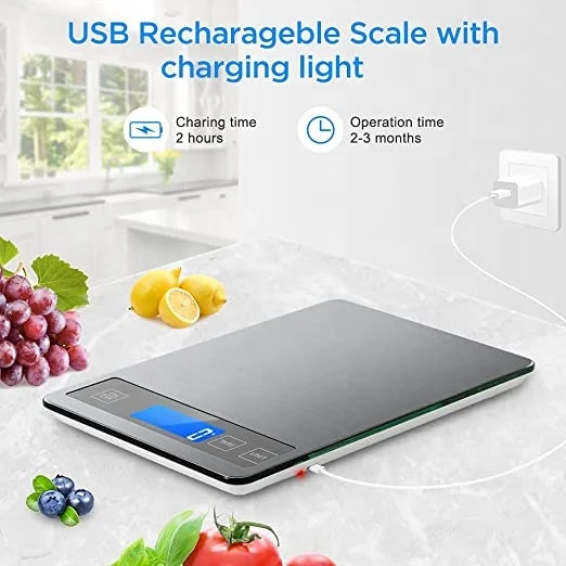 New Arrive Electronic Digital Weighing Kitchen Durable Stainless Steel Scale Food Scale 5kg 10kg 15kg Kitchen Scale