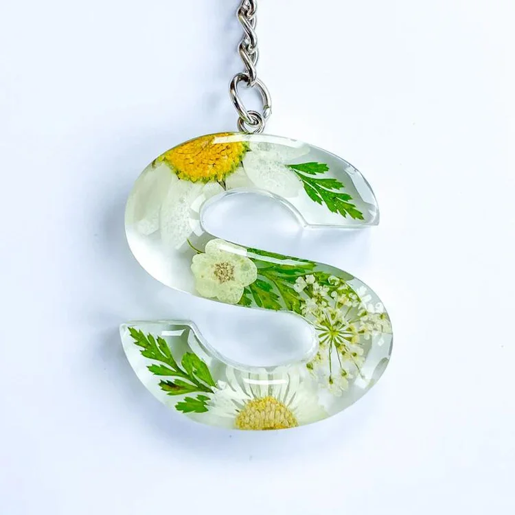 crafcan Resin Letter N Keychain with real flowers Key Chain Price in India  - Buy crafcan Resin Letter N Keychain with real flowers Key Chain online at