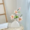 Frasco/jarrón de vino de cerámica con estampado de magnolia color champán