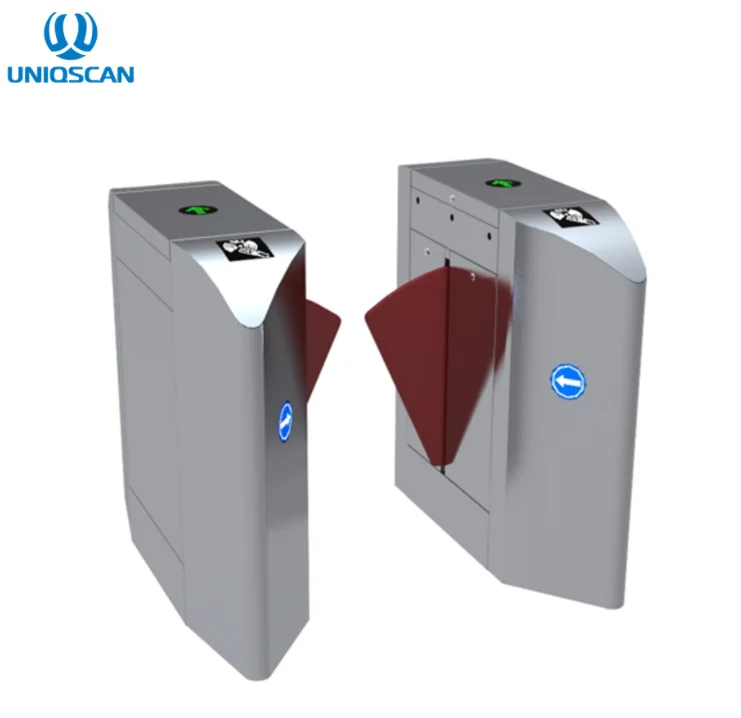 Double motor flap barrier door acrylic counter turnstile gate /flap turnstile gate