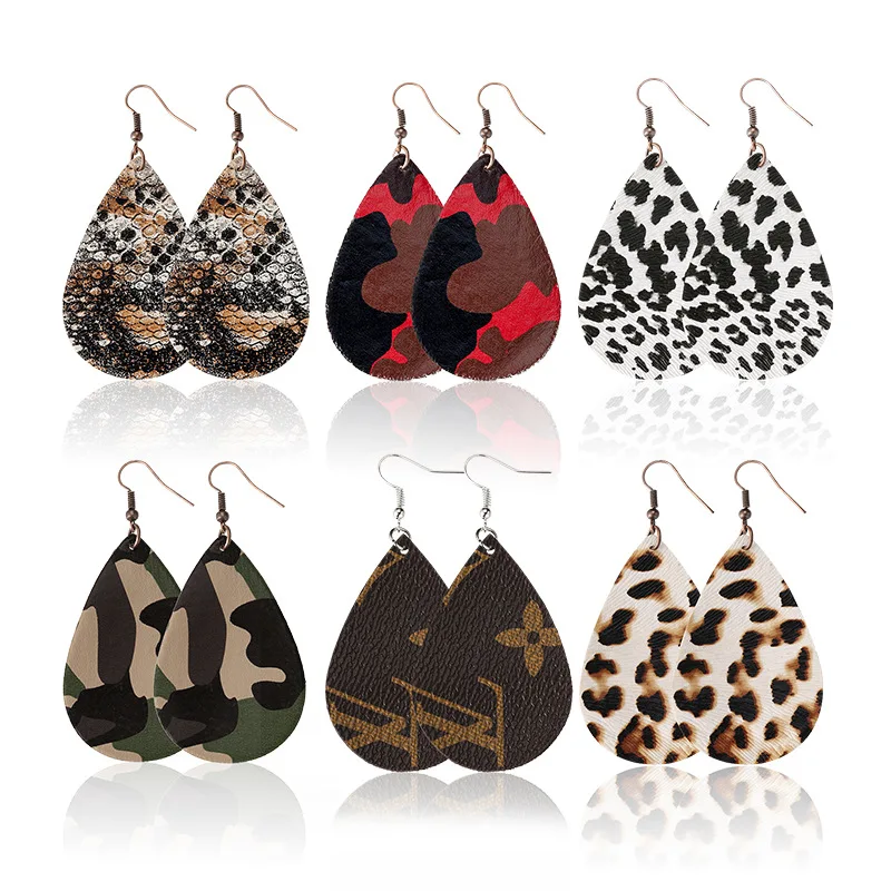 Various Colors Leather Earrings Various Shapes Handmade