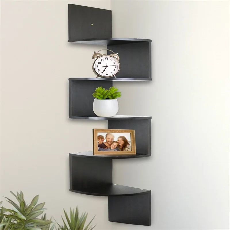 Chinese Factory Half Round Concise Style Wood Shelf Nailed Wall Mount Book Shelf