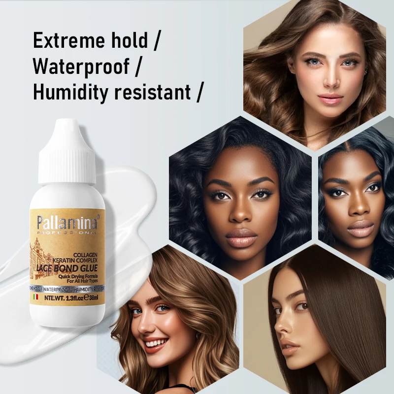 Private Label Customize 38ml Strong Hold Wig Waterproof No Toxic Safe on Skin Lace Bond Glue Quick Drying for All Hair Types