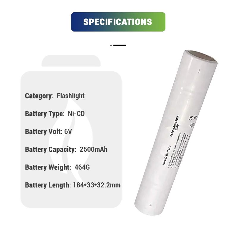 6 volt ni-cad rechargeable flashlight battery replacement XML 6v 1800mAh Stinger 77375 DE77375 77175 9926J 20175 SL-20XLED SL-20XP-LED Ni-CD Battery Pack for SS Flashlight Battery Replacement Size Dimensions Revolbat 6V 2500mAh NiCd Replacement