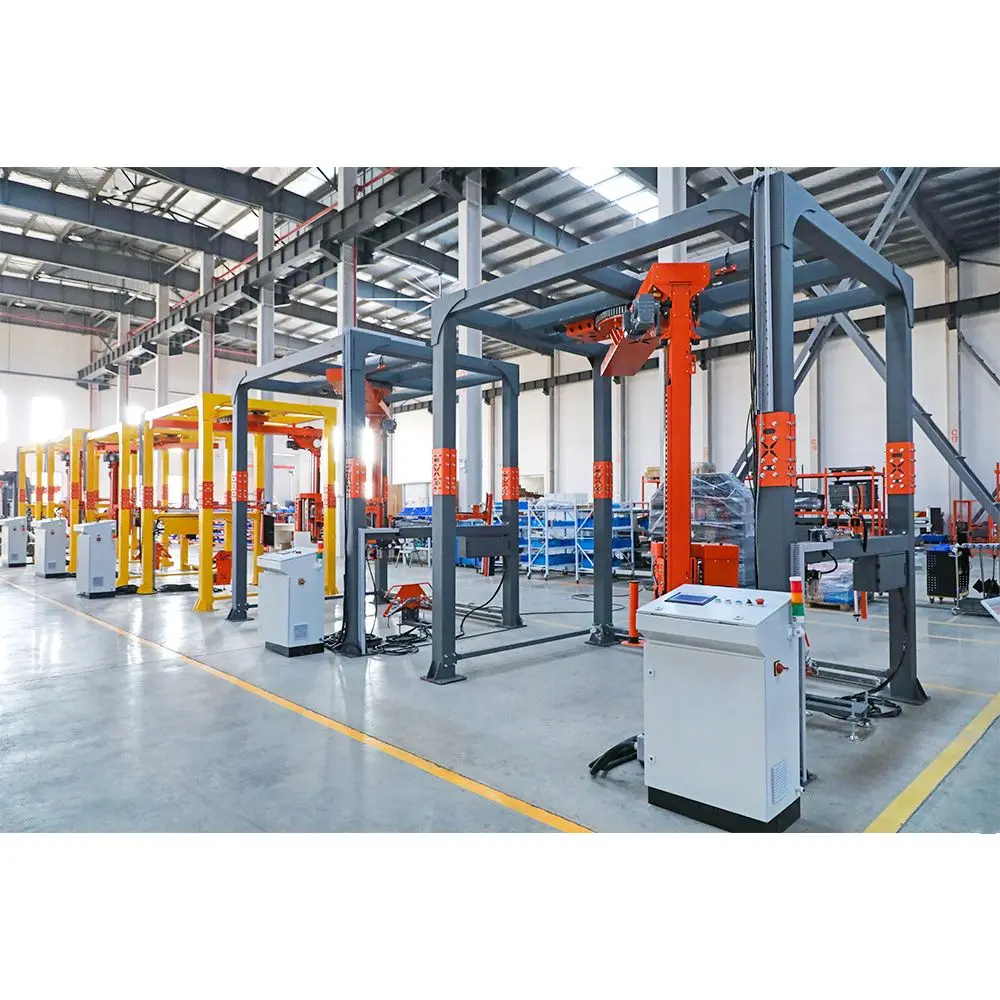 Máy quấn pallet thực phẩm và đồ uống tự động hoàn toàn năng suất cao kiểu vòng đòn bẩy với các bộ phận lõi bánh răng
