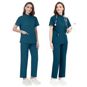 Wholesale Custom Logo Medical Scrubs Uniform Set Hospital Medical Uniforms Doctor Nurse Scrubs Set for Women