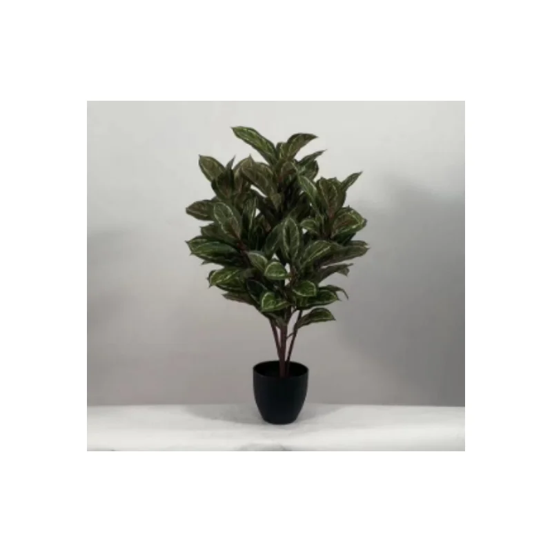 Red-Edge Leaves Plant Artificial Tree Indoor Outdoor Decoration Plastic Artificial Plants With Pots & Greenery
