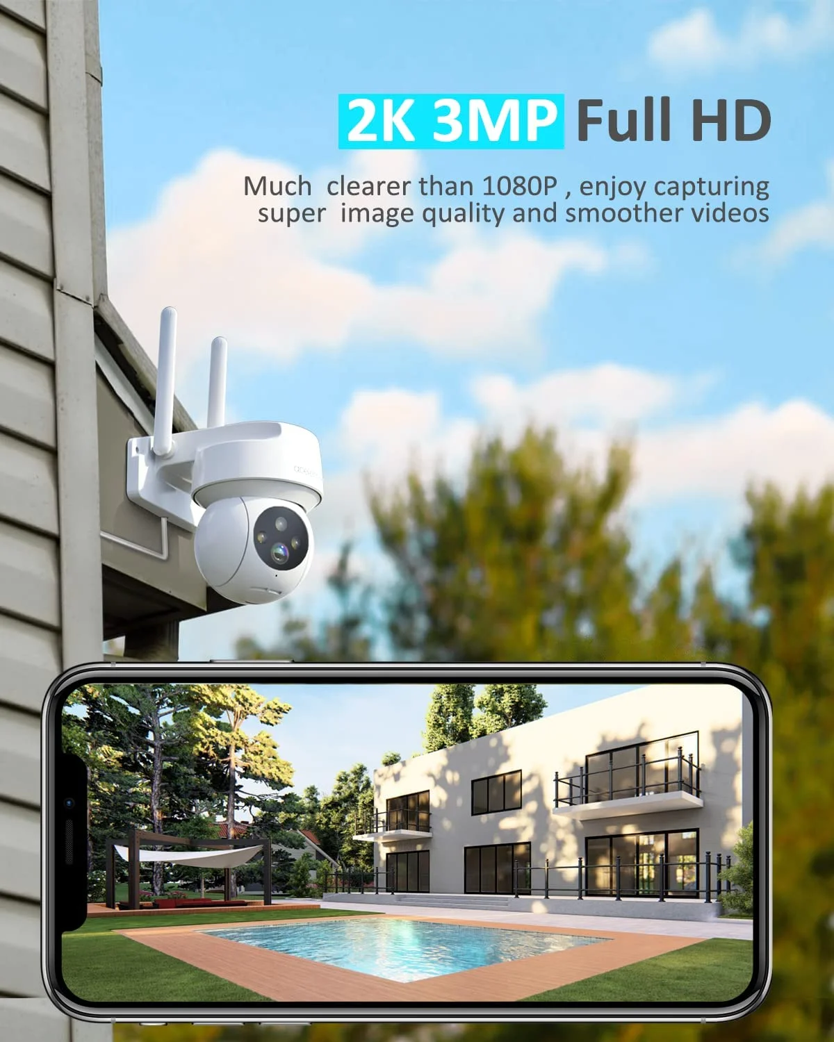 Telecamera IP WiFi Interna HD 1080P – SmartCam, Visione Notturna, Alimentazione USB, Per Sicurezza Casa
