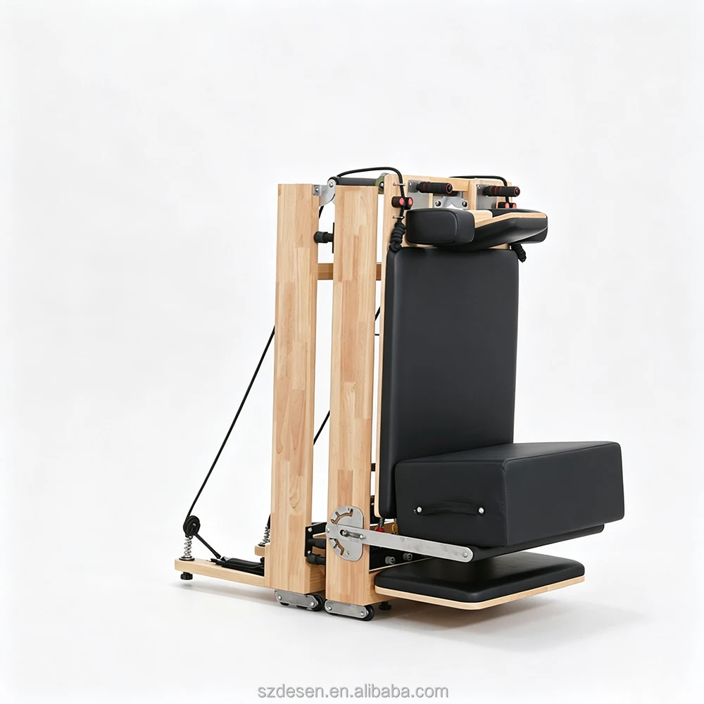 Oak Wood Foldable Adjustable Pilates Reformer High-End Silent Pulley and Spring product detail 1