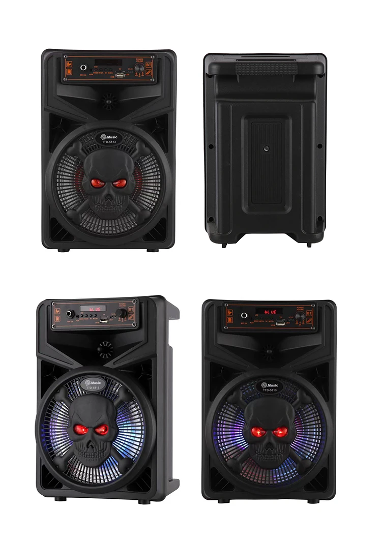 Outdoor Portable Trolley Speaker Dj System Subwoofer Sound Box With Led