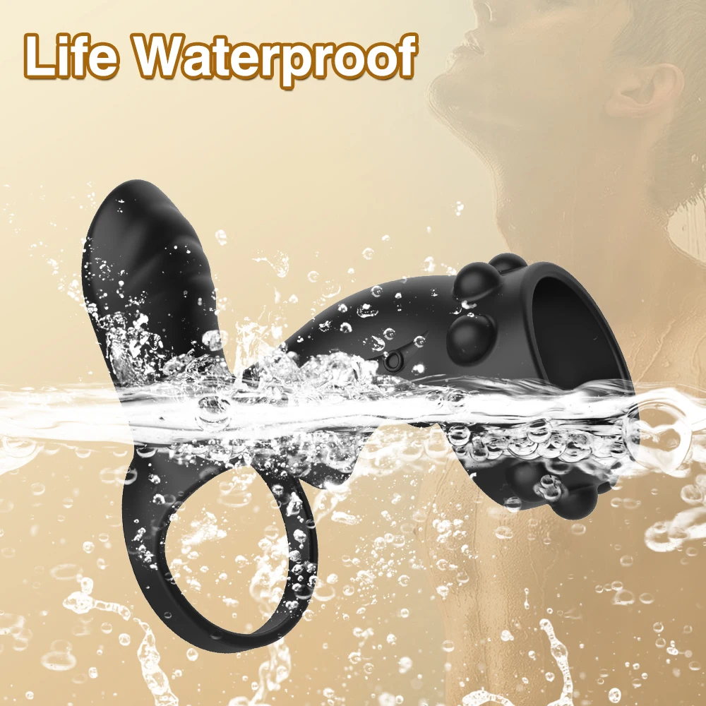 Vibrating Penis Ring Cock Sleeve,Clitoral G-spot Vibrator Penis Extender  with 10 Intense Vibration Modes,Dual Ring Adult Sex Toy