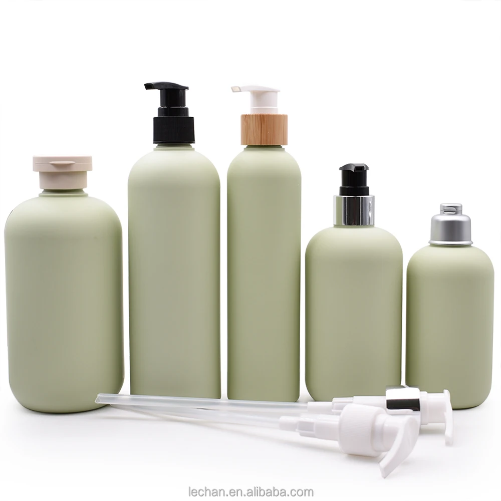 Wholesale Custom Green 200ml 250ml 300ml 400ml 500ml Empty Plastic Shampoo Bottles Conditioner
