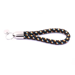 Новые товары, прямые заводские настраиваемые модные красивые цветные черные с белым плетеным нейлоновым веревочным брелоком