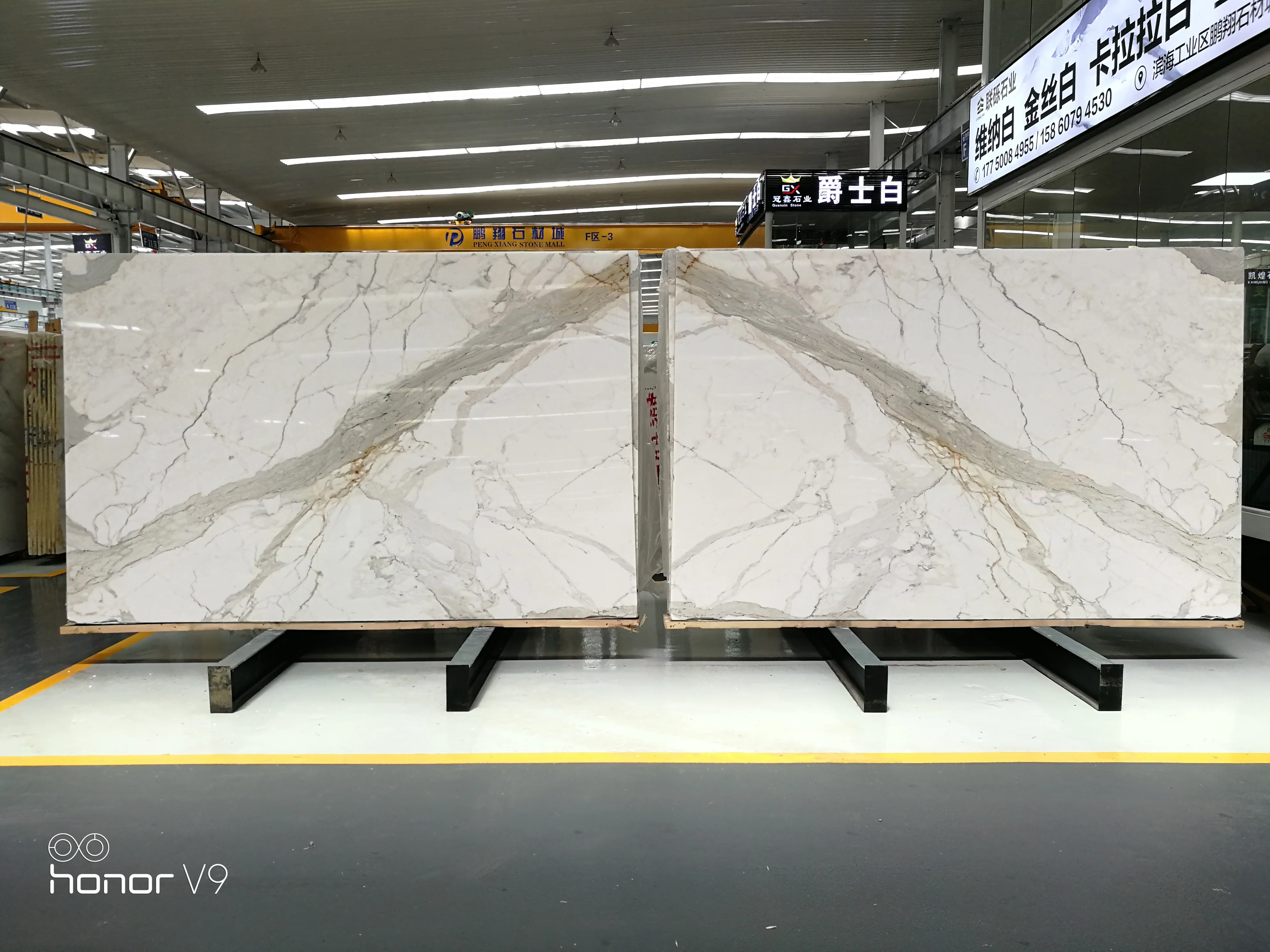 Italian Marble Price  White Marble Slabs Polished Calaccata Gold Luxurious Interior Decoration