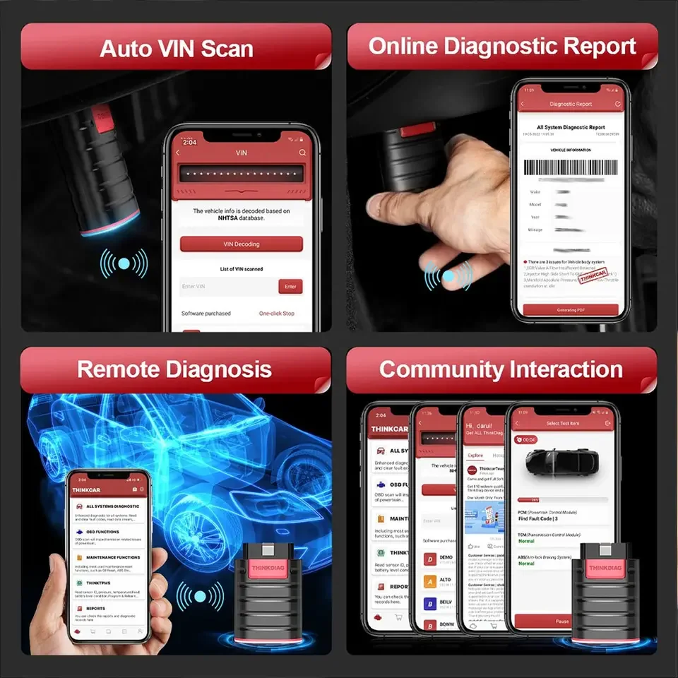 Think-diag New Version OBDII Code Reader All Software Free for 1 Year Full System Diagnostic Tool