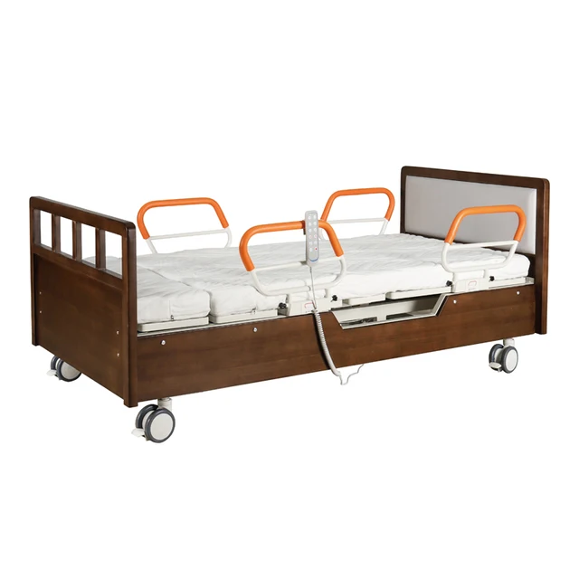 Direct Sales Nursing bed Four functions woodiness high end top grade Movable Electric household care bed rotating bed